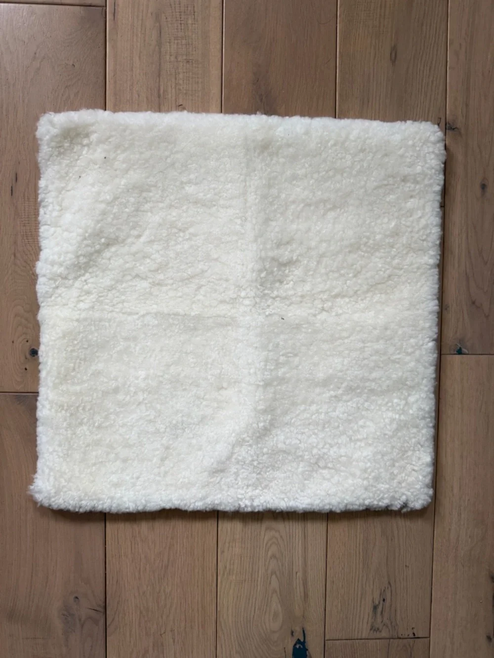 Crate & Barrel Malmo Shearling 20"x20" Arctic Ivory Throw Pillow Cover - Picture 3 of 6